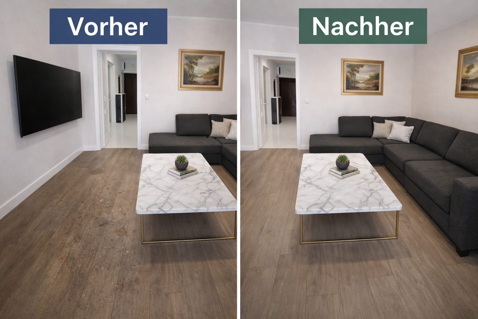 Saubere Bodenflächen nach professioneller Reinigung in Dortmund